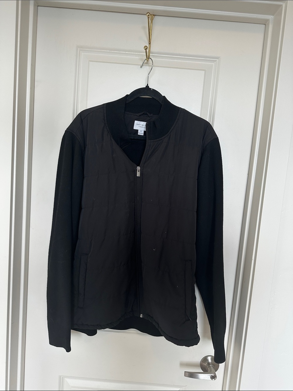Infinity LinearFlex Men’s Large Black Mixed Media Quilted Full Zip Jacket